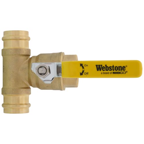 Main product image of 1-1/4" FIP x 1-1/4" Press Run Pro-Pal T-Valve Full Port Forged DZR Brass Ball Valve w/ Integrated Tee Fitting, Adjustable Packing Gland & Reversible Handle (LF)