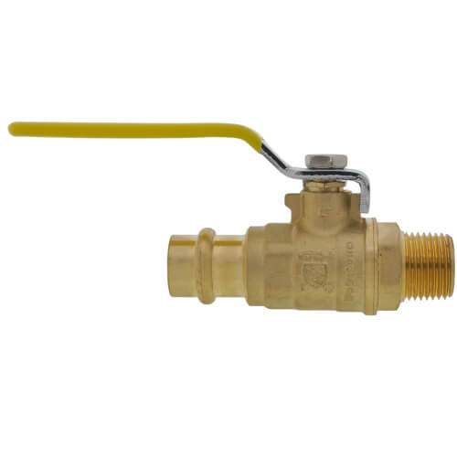 Main product image of 1/2" Press x MIP Full Port Forged DZR Brass Ball Valve w/ Reversible Handle & Adjustable Packing Gland (Lead Free)