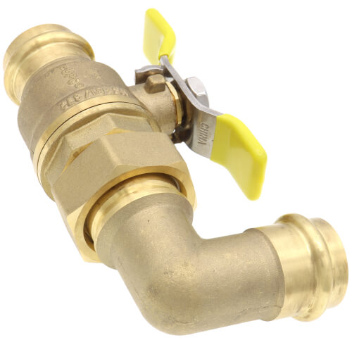 Main product image of 1" Press L-Union Full Port Ball Valve w/ 90-Degree Union Elbow (Lead Free)