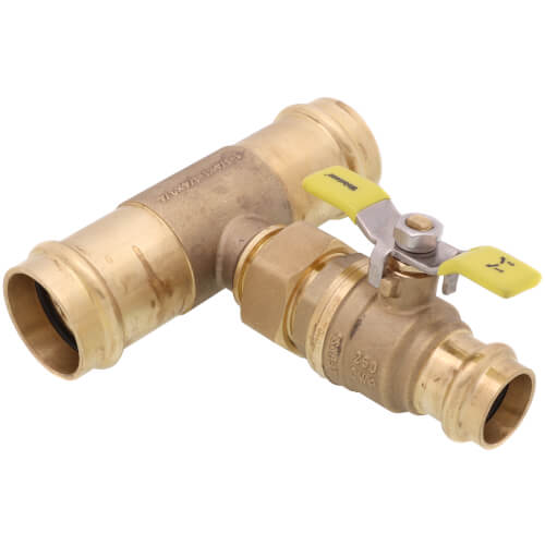 Main product image of 3/4" x 1-1/4" Press T-Union Full Port Ball Valve (Lead Free)