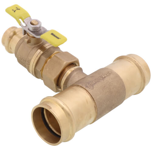 Main product image of 3/4" x 1-1/4" Press T-Union Full Port Ball Valve (Lead Free)