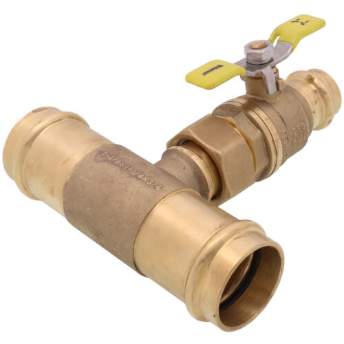 Main product image of 3/4" x 1-1/4" Press T-Union Full Port Ball Valve (Lead Free)