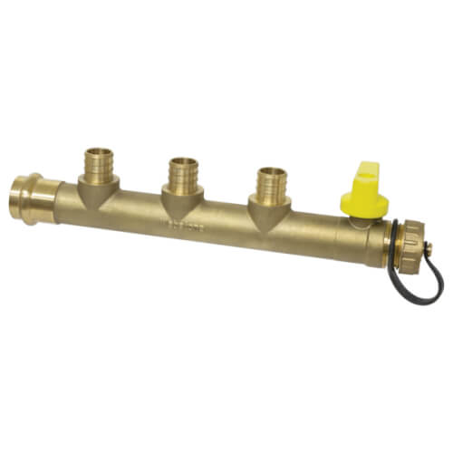 3/4" Press Run x PEX Crimp Pro-Pal Multi-Port Tee w/ Drain