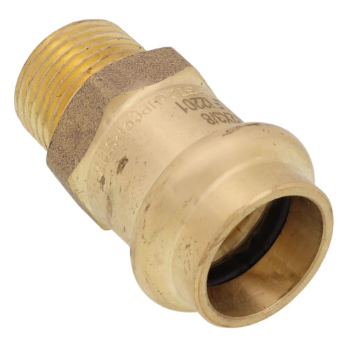 Main product image of 1/2" Copper Press x 3/8" MIP DZR Brass Transition Adapter (Lead Free)