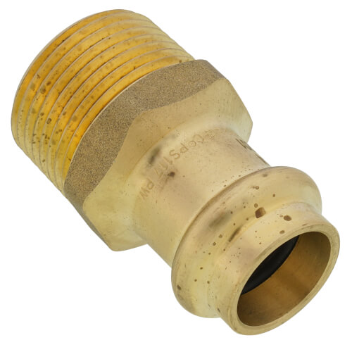 Main product image of 1/2" x Copper Press x 3/4" MIP DZR Brass Transition Adapter (Lead Free)