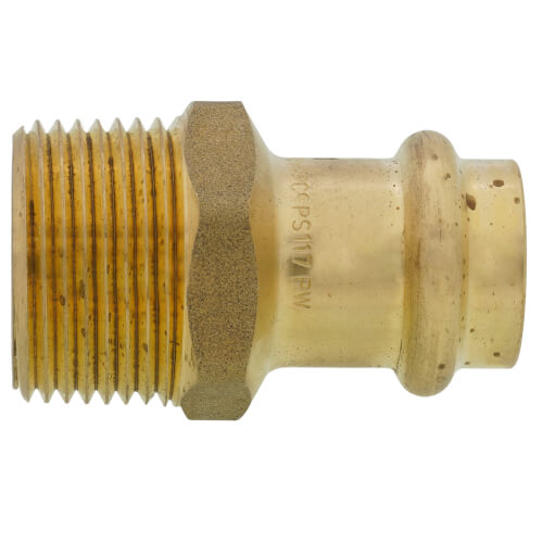 Main product image of 1/2" x Copper Press x 3/4" MIP DZR Brass Transition Adapter (Lead Free)