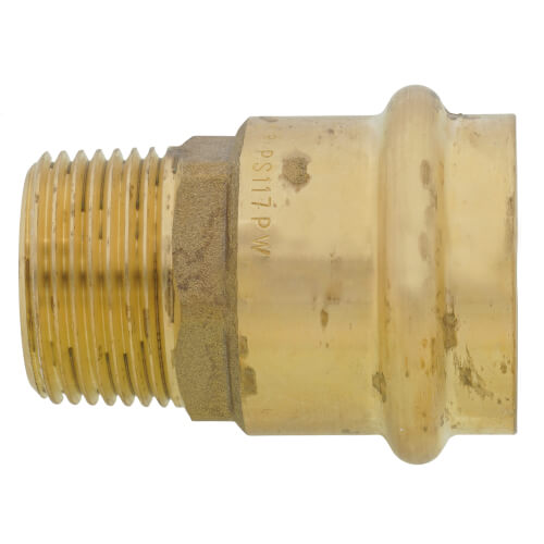 Main product image of 1" Copper Press x 3/4" MIP DZR Brass Transition Adapter (Lead Free)