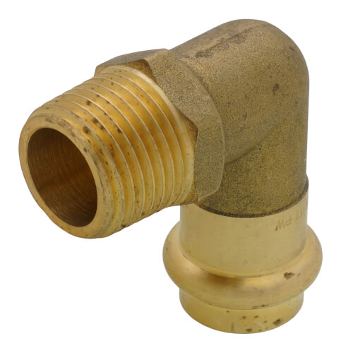 Main product image of 1/2" Copper Press x MIP Forged DZR Brass Transition Elbow (Lead Free)