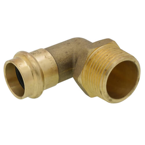 Main product image of 3/4" Copper Press x 1" MIP Forged DZR Brass Transition Elbow (Lead Free)