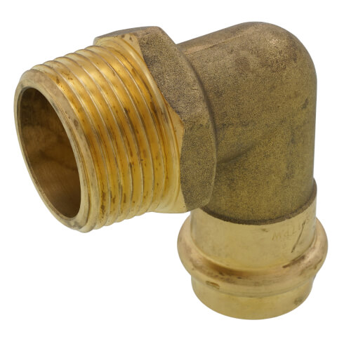 Main product image of 3/4" Copper Press x 1" MIP Forged DZR Brass Transition Elbow (Lead Free)