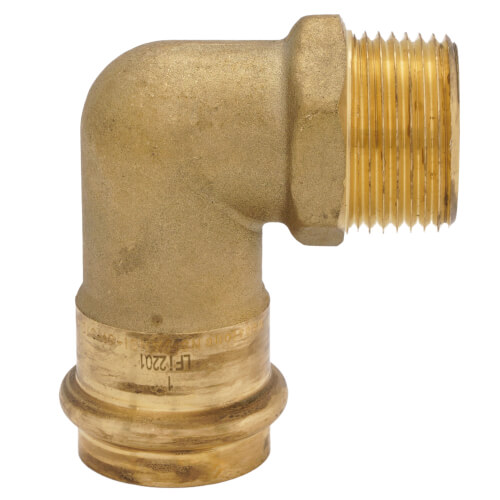 Main product image of 1" Copper Press x MIP Forged DZR Brass Transition Elbow (Lead Free)