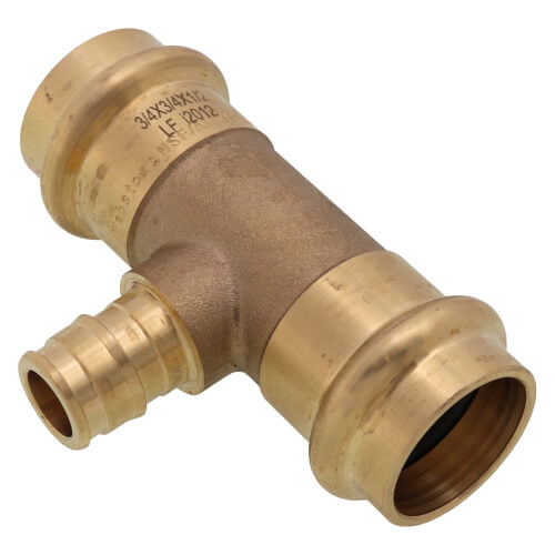 3/4" x 3/4" x 1/2" Press × Press × Expansion PEX Transition Tee (LF)