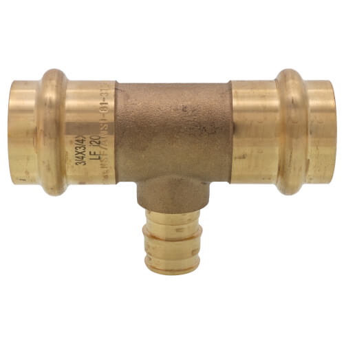 3/4" x 3/4" x 1/2" Press × Press × Expansion PEX Transition Tee (LF)