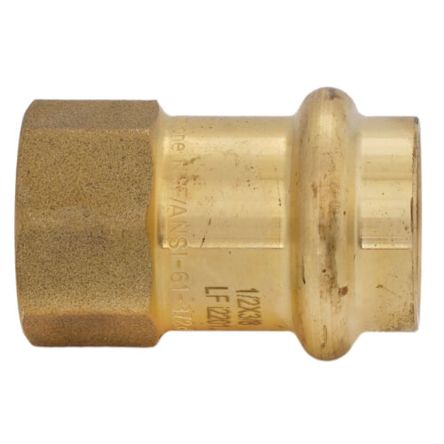 Main product image of 1/2" Copper Press x 3/8" FIP DZR Brass Transition Adapter (Lead Free)