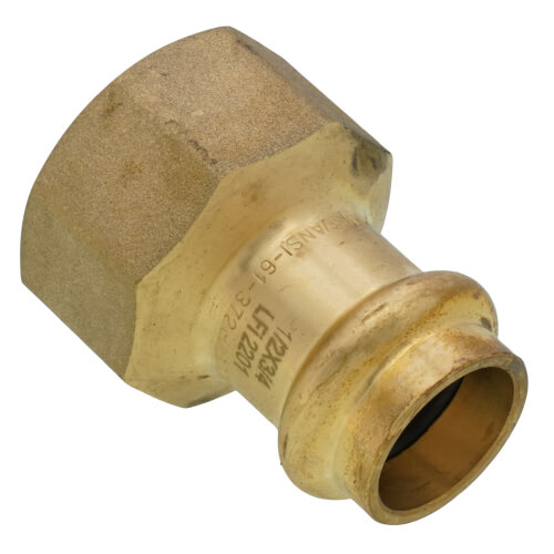 Main product image of 1/2" Copper Press x 3/4" FIP DZR Brass Transition Adapter (Lead Free)