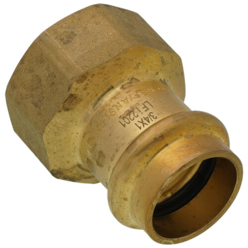 Main product image of 3/4" Copper Press x 1" FIP DZR Brass Transition Adapter (Lead Free)