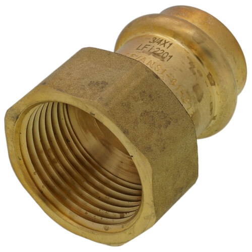 Main product image of 3/4" Copper Press x 1" FIP DZR Brass Transition Adapter (Lead Free)