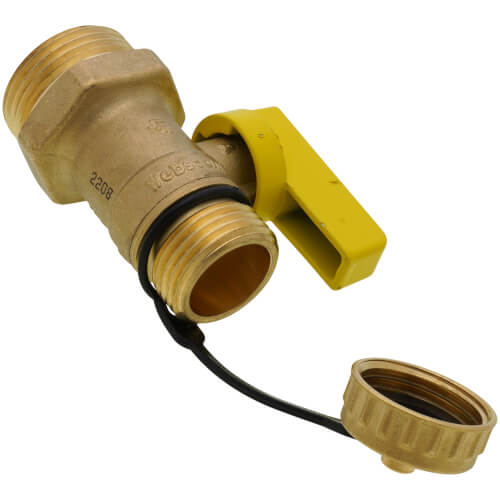 Main product image of 1" G Male Thread x 3/4" Hose Pro-Pal Add-A-Drain Full Port DZR Brass Ball Valve w/ Cap