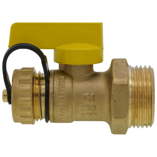 Main product image of 1" G Male Thread x 3/4" Hose Pro-Pal Add-A-Drain Full Port DZR Brass Ball Valve w/ Cap