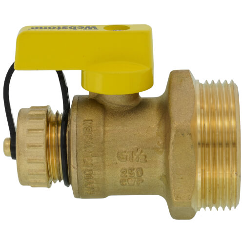 Main product image of 1-1/2" G Male Thread x 3/4" Hose Pro-Pal Add-A-Drain Full Port DZR Brass Ball Valve w/ Cap