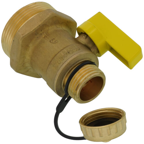 Main product image of 1-1/2" G Male Thread x 3/4" Hose Pro-Pal Add-A-Drain Full Port DZR Brass Ball Valve w/ Cap