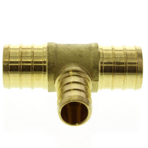 3/4" PEX x 3/4" PEX x 1/2" PEX Brass Tee (Lead Free)