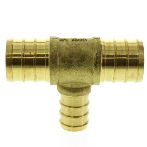 3/4" PEX x 3/4" PEX x 1/2" PEX Brass Tee (Lead Free)