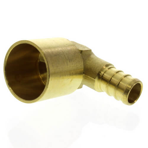 1/2" PEX x 3/4" Copper Pipe Brass Elbow (Lead Free)