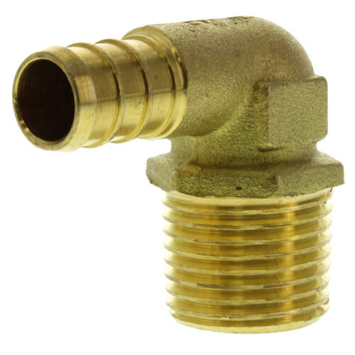 1/2" PEX x 1/2" Male Threaded Brass Elbow (Lead Free)