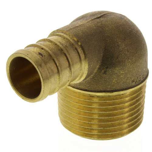 5/8" PEX x 3/4" Male Threaded Brass Elbow (Lead Free)