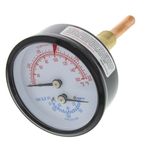 Main product image of 1/4" CBM PT 1088 Combination Temperature and Pressure Gauge (2" Shank, 1-5/8" Insert)