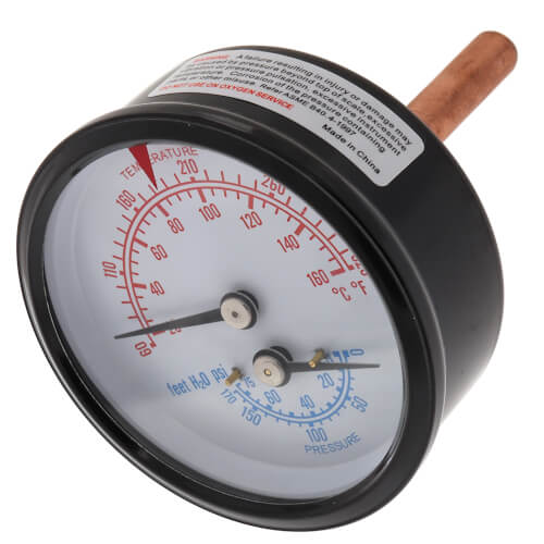 Main product image of 1/4" CBM PT 1088 Combination Temperature and Pressure Gauge (.79" Shank, 1.73" Insert)