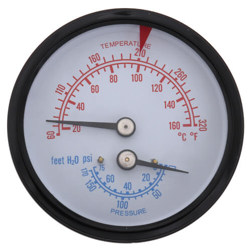Main product image of 1/4" CBM PT 1088 Combination Temperature and Pressure Gauge (.79" Shank, 1.73" Insert)