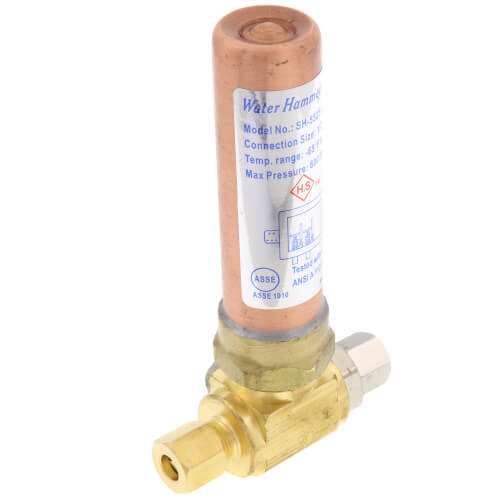 Main product image of Water Hammer Arrestor - 1/4" O.D. Compression x 1/4" O.D. Female Compression Tee (Lead Free)