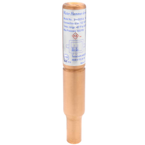 Main product image of Water Hammer Arrestor, Straight - 1/2" Male Sweat (Lead Free)
