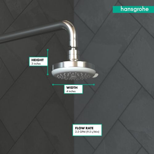 Main product image of Croma 100 Showerhead E 3-Jet, 2.5 GPM (Chrome), 04071000