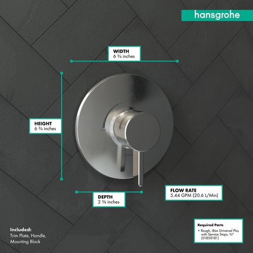 Main product image of Ecostat Pressure Balance Trim S (Chrome), 04233000