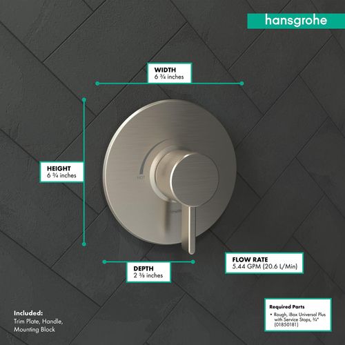 Main product image of Ecostat Pressure Balance Trim S (Brushed Nickel), 04233820