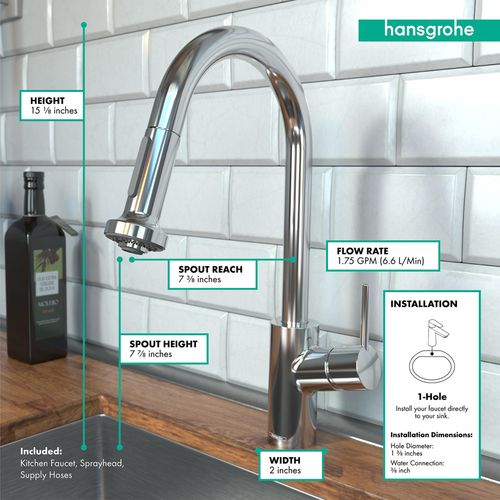 Main product image of Talis S2 Prep Kitchen Faucet, 2-Spray Pull-Down, 1.75 GPM (Chrome), 04286000