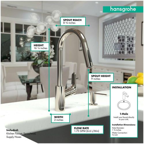 Main product image of Focus High Arc Kitchen Faucet, 2-Spray Pull-Down, 1.75 GPM, 04505340