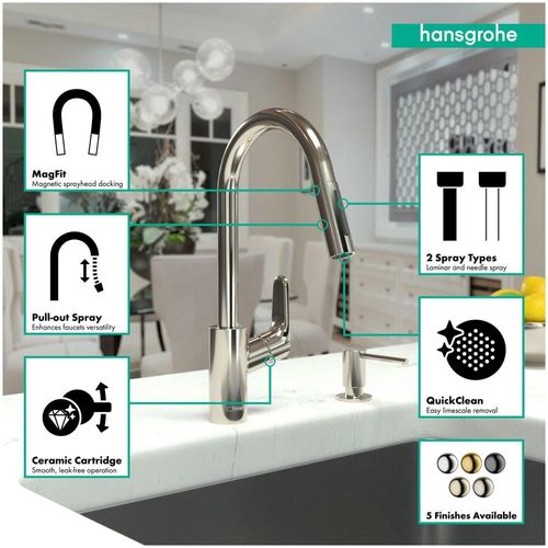 Main product image of Focus High Arc Kitchen Faucet, 2-Spray Pull-Down, 1.75 GPM, 04505340