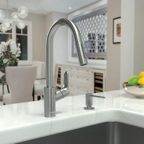 Main product image of Focus High Arc Kitchen Faucet, 2-Spray Pull-Down, 1.75 GPM (Stainless Steel Optic), 04505800