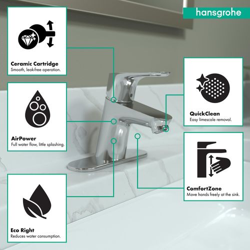 Main product image of Focus Single-Hole Bathroom Faucet 70, 1.2 GPM (Chrome), 04510000