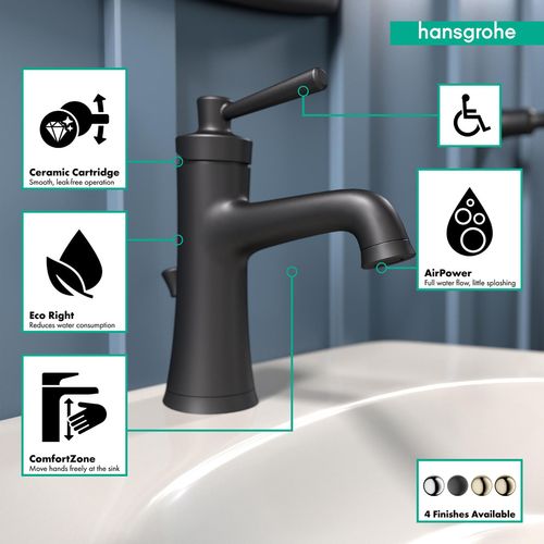 Main product image of Joleena Single-Hole Bathroom Faucet 100 with Pop-Up Drain, 1.2 GPM (Matte Black), 04771670