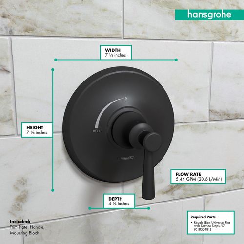 Main product image of Joleena Pressure Balance Trim (Matte Black), 04779670