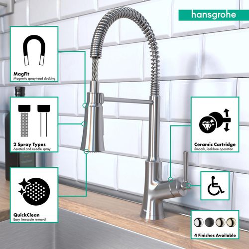 Main product image of Joleena Semi-Pro Kitchen Faucet, 2-Spray, 1.75 GPM (Stainless Steel Optic), 04792800