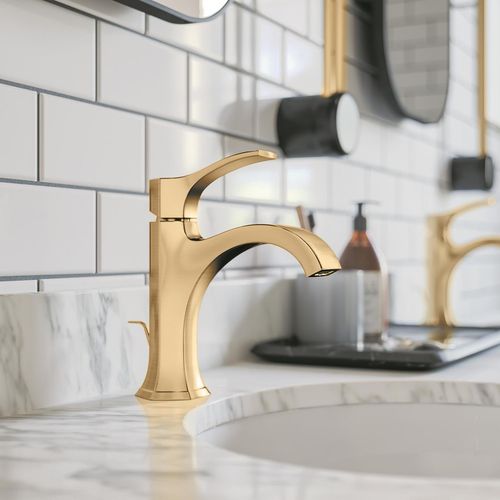 Main product image of Locarno Single-Hole Bathroom Faucet 110 with Pop-Up Drain, 1.2 GPM (Brushed Gold Optic), 04810250