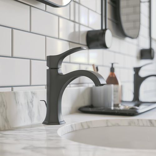 Main product image of Locarno Single-Hole Bathroom Faucet 110 with Pop-Up Drain, 1.2 GPM (Matte Black), 04810670