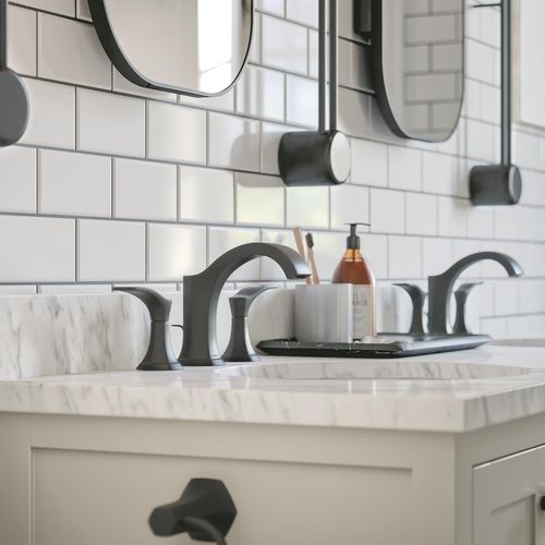 Main product image of Locarno Widespread Bathroom Faucet 110 with pop-up drain, 1.2 GPM (Matte Black), 04813670