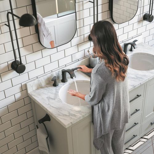 Main product image of Locarno Widespread Bathroom Faucet 110 with pop-up drain, 1.2 GPM (Matte Black), 04813670
